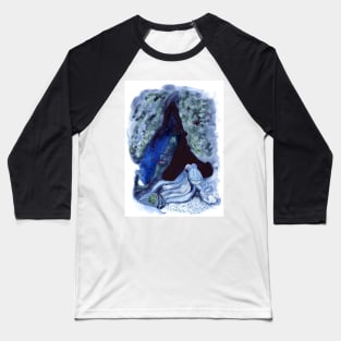 Octopus Watercolor Illustration Baseball T-Shirt